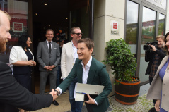 3 July 2024 National Assembly Speaker Ana Brnabic meets with German businessmen in Berlin
